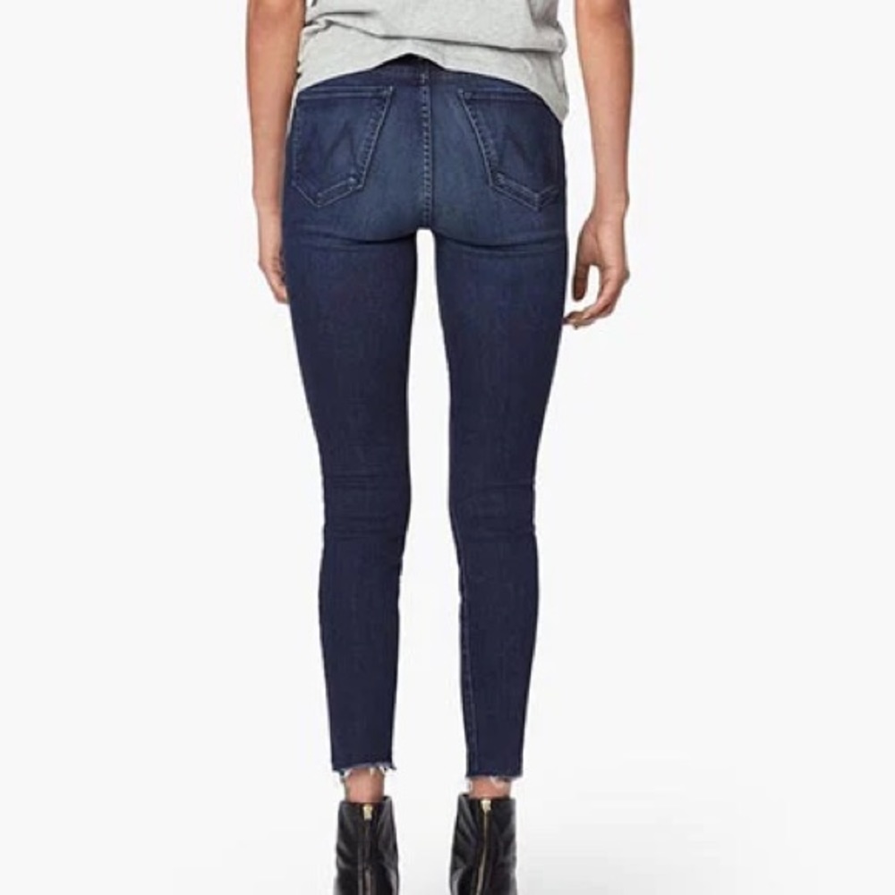 Mother Denim High Waisted Looker Ankle Fray Jean